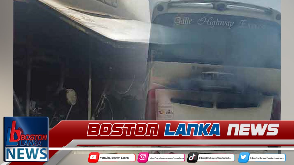 දක්ෂිණ අධිවේගයේ ගමන් ගත් බස් රථයක ගින්නක්….