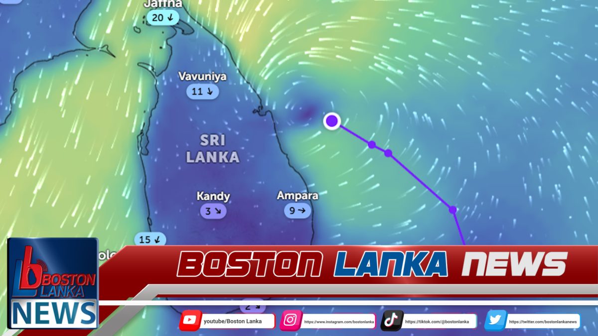 කාලගුණයෙන් රතු නිවේදනයක් – පීඩන අවපාතය ත්‍රිකුණාමලයට 80km දුරින්….