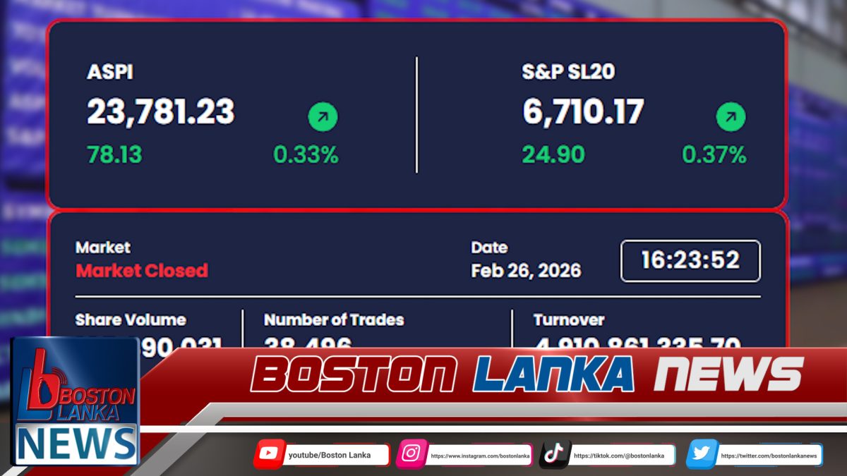 කොටස් වෙළෙඳපොළ සක්‍රීය වෙයි. අද රු. බිලියන 5ට ආසන්න පිරිවැටුමක්….