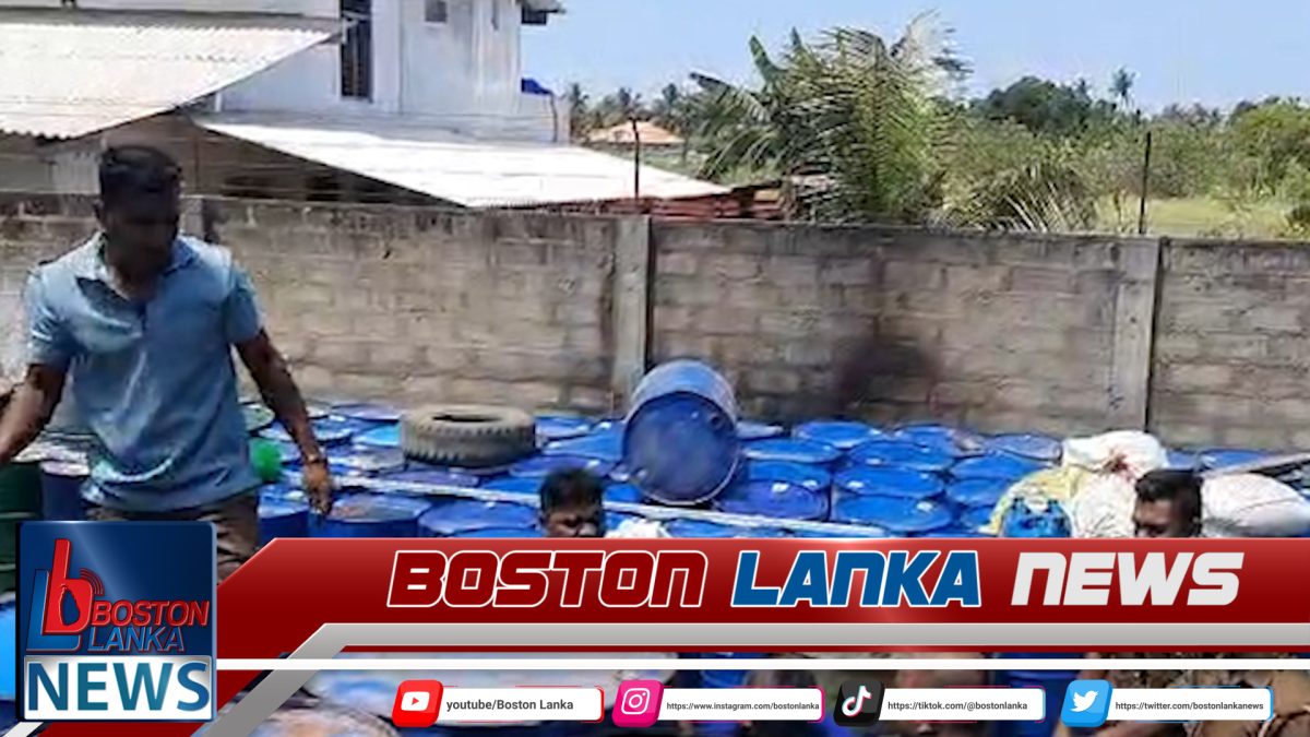 ගබඩාවක් පිරෙන්න යාපනයෙන් ඇල්ලූ තෙල්…..