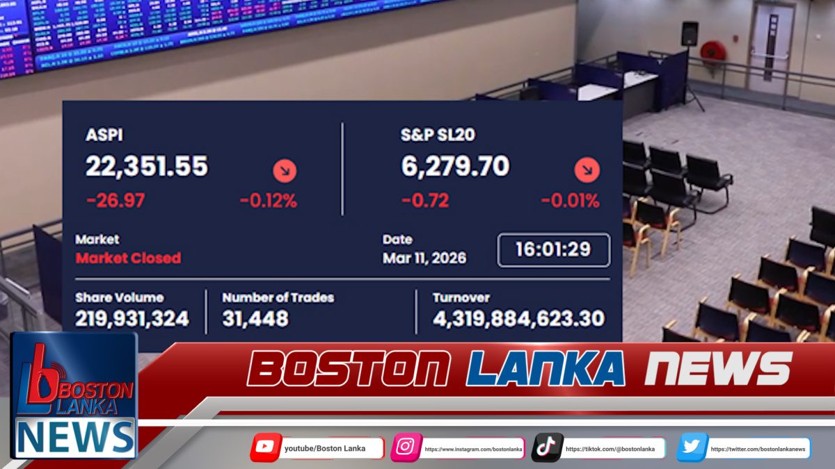 පෙරවරුවේ උඩ ගිය කොටස් වෙළෙඳපොළ පස්වරුවේ පසු බසී…..