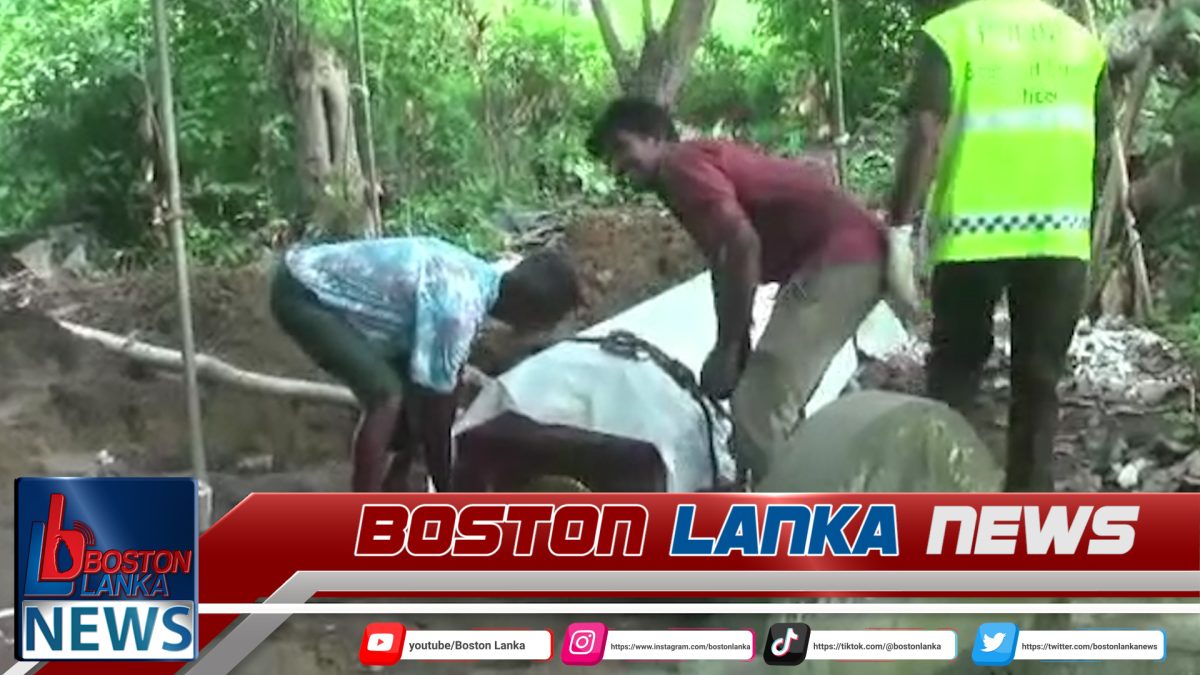 කොස්ගොඩ පොලිස් වසමේ දුවේ මෝදර පොල් වත්ත ප්‍රදේශයේ සොහොනක වළදැමූ මිනියක්  පසුවදා  ගොඩගනී….